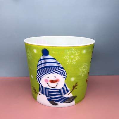 Wholesale Colorful 3D Lenticular Printing Christmas Decoration Home Acrylic Popcorn Buckets Plastic Popcorn Bucket