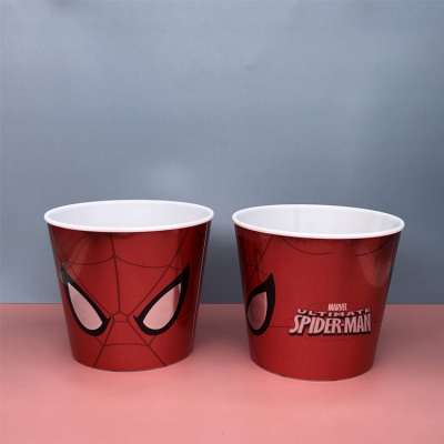 Custom Logo Food Grade Material 3D Lenticular Printing Popcorn Bucket Cartoon 3d Popcorn Plastic Bucket