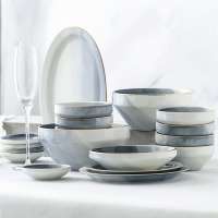 Nordic high-end style restaurant wedding custom hit color gold rim design ceramic dinnerware sets