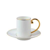 wholesale cups and saucers High Grade bone china custom printed gold rim tea cup