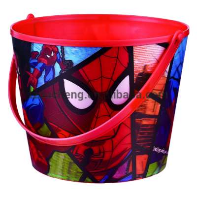 Single Wall 3D Lenticular Custom Printed Plastic Bucket with Handle