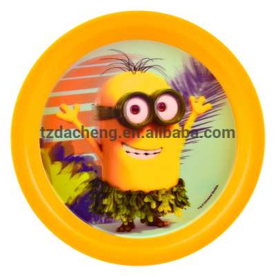 BPA free 3D Lenticular Classical printing plastic plate dinner plate for kids