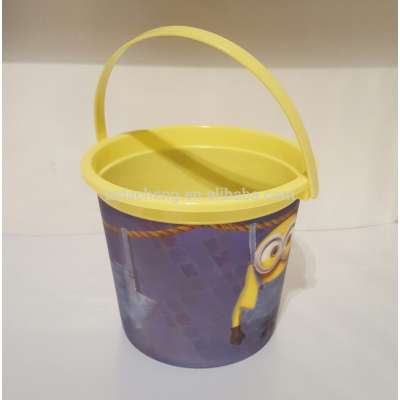 3D lenticular plastic bucket with handle