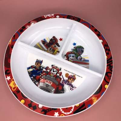 Eco-Friendly Food Grade Substitution PP 3 Compartment Plate Round Plate With Dividers